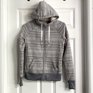 So Aztec fleece zip sweatshirt medium grey